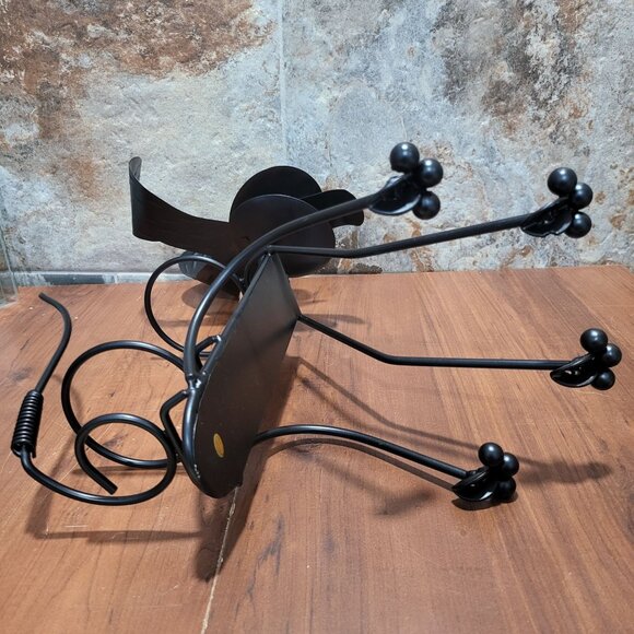 Metal Dog Wine Bottle Holder Floppy Eared Wagging Tail Decorative Puppy - Picture 7 of 12